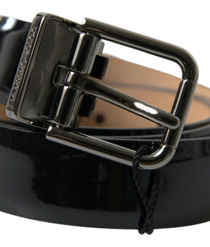 Dolce &amp; Gabbana Black Calf Leather Metal Buckle Men's Belt