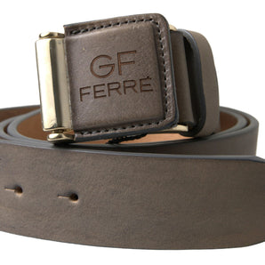 GF Ferre Elegant Leather Fashion Belt with Engraved Buckle