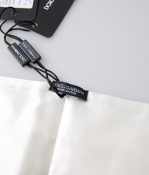 Dolce &amp; Gabbana White Men Wide Waist Silk Belt Cummerbund