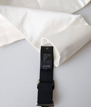 Dolce &amp; Gabbana White Men Wide Waist Silk Belt Cummerbund