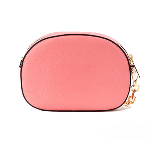 Michael Kors Jet Set Glam Tea Rose Bolso bandolera ovalado de cuero