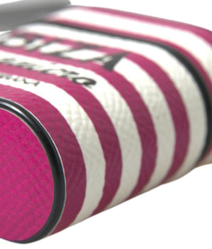 Dolce &amp; Gabbana Fuchsia Dauphine Leather Logo Airpods Case