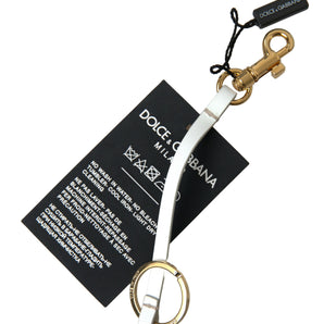 Dolce &amp; Gabbana Chic Black and Gold Designer Keychain