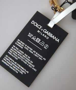 Dolce &amp; Gabbana Black Silicone DG Logo Gold Brass Keychain