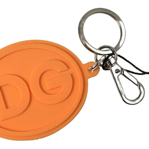 Dolce &amp; Gabbana Chic Orange &amp; Gold Keychain Accessory