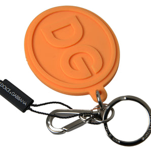 Dolce &amp; Gabbana Chic Orange &amp; Gold Keychain Accessory