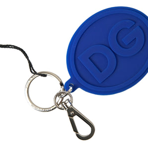 Dolce &amp; Gabbana Chic Brass and Rubber Logo Keychain