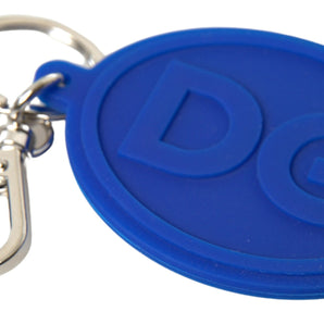 Dolce &amp; Gabbana Chic Brass and Rubber Logo Keychain