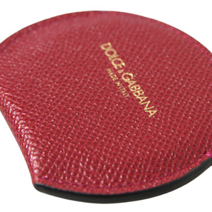 Dolce &amp; Gabbana Chic Red Leather Hand Mirror Holder