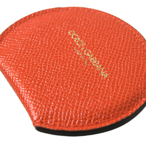 Dolce & Gabbana Elegant Orange Calfskin Mirror Holder