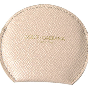 Dolce &amp; Gabbana Elegant Calfskin Leather Hand Mirror Holder