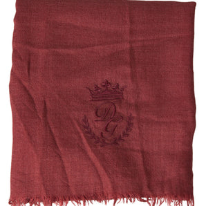 Dolce &amp; Gabbana Luxury Cashmere Silk Men's Maroon Scarf