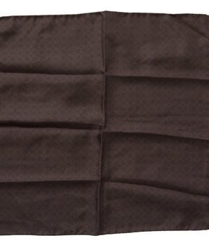 Dolce &amp; Gabbana Brown Patterned Silk Square Handkerchief Scarf