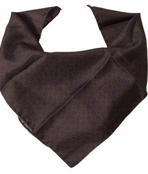 Dolce &amp; Gabbana Brown Patterned Silk Square Handkerchief Scarf