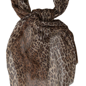 Dolce &amp; Gabbana Elegant Silk Neck Wrap Scarf in Luxurious Brown