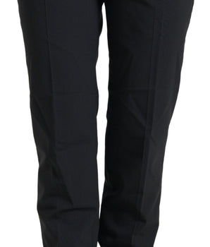 Dolce &amp; Gabbana Elegantes pantalones cónicos de lana con cintura alta