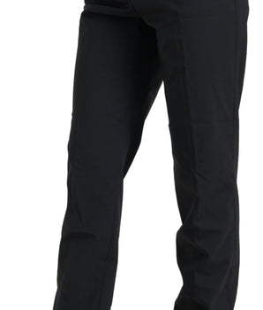 Dolce &amp; Gabbana Elegantes pantalones cónicos de lana con cintura alta