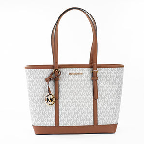 Michael Kors Jet Set Travel Pequeño Vainilla PVC Bolso Tote Bolso Bolso Monedero