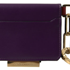 Dolce &amp; Gabbana Purple Leather French Flap Wallet