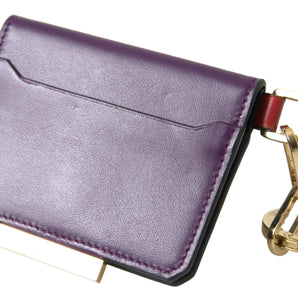 Dolce &amp; Gabbana Cartera con solapa francesa de cuero morado