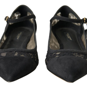 Dolce &amp; Gabbana Elegant Black Lace Flats