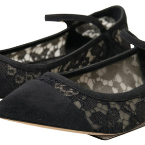 Dolce &amp; Gabbana Elegant Black Lace Flats