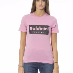 Camiseta Baldinini Trend Chic con cuello redondo y estampado exclusivo