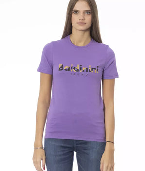 Baldinini Trend Purple Cotton Women T-Shirt