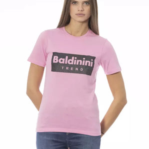 Camiseta Baldinini Trend Chic con cuello redondo y estampado exclusivo