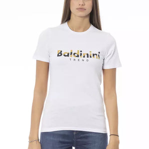 Camiseta Baldinini Trend Crisp de algodón blanco con cuello redondo