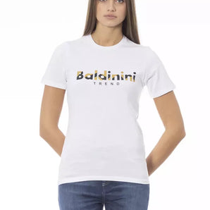 Camiseta Baldinini Trend Crisp de algodón blanco con cuello redondo