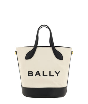 Bolso bombonera elegante con monograma de Bally en blanco y negro