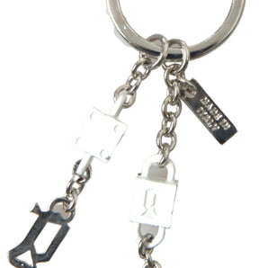 Dolce & Gabbana Silver Brass Logo Charm Keychain