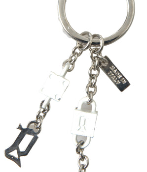 Dolce & Gabbana Silver Tone Metal DG Logo Engraved Keyring Keychain