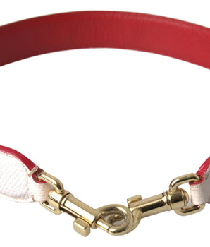 Dolce &amp; Gabbana White Leather Studded Bag Shoulder Strap