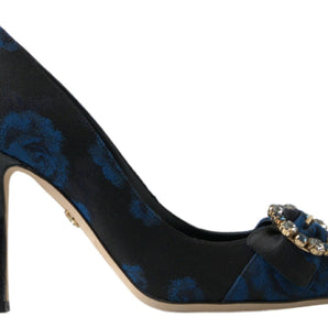 Dolce &amp; Gabbana Elegant Blue Crystal Embellished Pumps