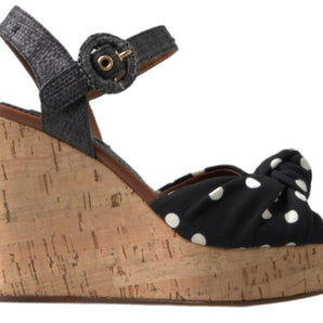 Dolce & Gabbana Chic Polka-Dotted Ankle Strap Wedges