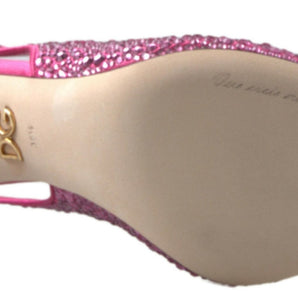 Dolce &amp; Gabbana Elegant Slingback Heels in Pink Silk Blend