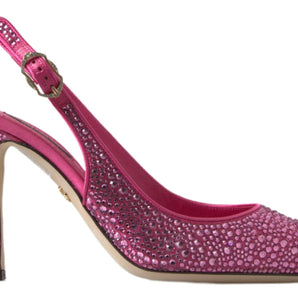 Dolce &amp; Gabbana Elegant Slingback Heels in Pink Silk Blend