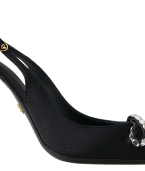 Dolce &amp; Gabbana Zapatos de tacón con tira trasera adornados en negro