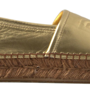 Dolce & Gabbana Golden Elegance Leather Espadrilles