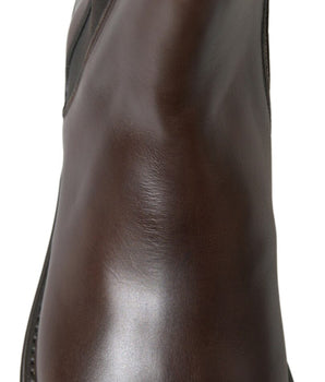 Dolce & Gabbana Brown Leather Chelsea Mens Boots Shoes