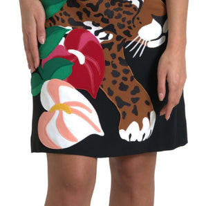 Dolce &amp; Gabbana Elegant Jungle Motif Sheath Dress