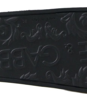 Dolce & Gabbana Black Slides Sandals Beach Saint Barth Shoes