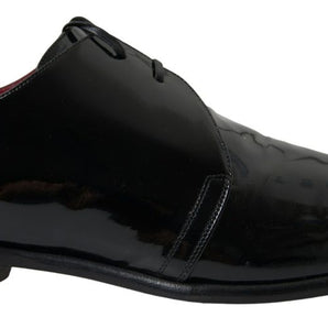 Dolce &amp; Gabbana Elegantes zapatos formales de charol negro para hombre