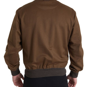 Dolce & Gabbana Elegant Brown Cashmere Bomber Jacket