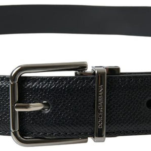 Dolce & Gabbana Elegant Black Leather Designer Belt