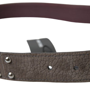 Dolce &amp; Gabbana Elegant Brown Leather Belt with Metal Buckle