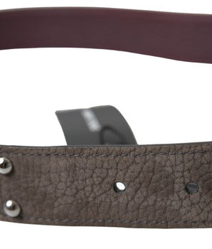 Dolce & Gabbana Brown Leather Metal Buckle Men Cintura Belt