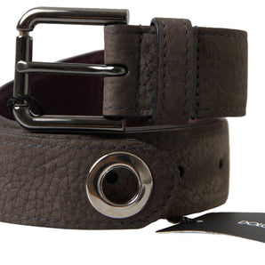 Dolce &amp; Gabbana Elegant Brown Leather Belt with Metal Buckle